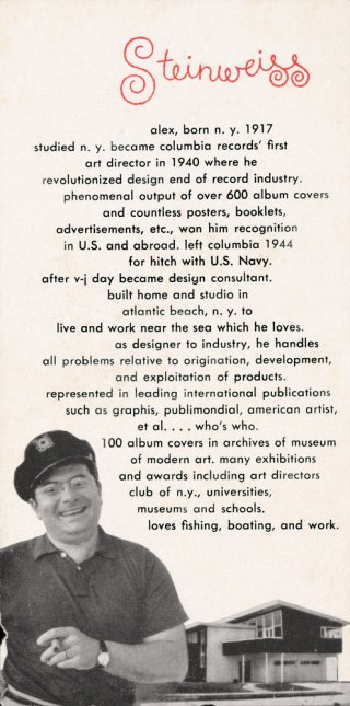 Alex Steinweiss. The Inventor of the Modern Album Cover <font size="1">Promotional card sent to Steinweiss' clients, ca. 1952. </font>