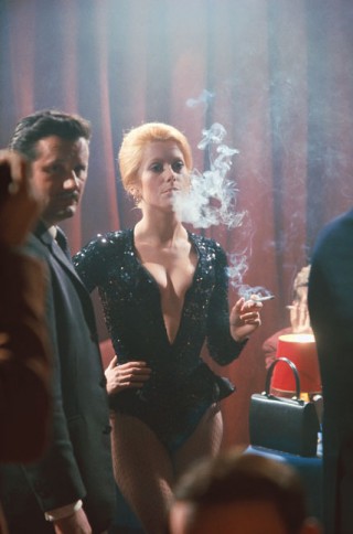 On the set of 'La Sir&egrave;ne du Mississippi' (1969). Catherine Deneuve's 'ice blonde' look would have been perfect for an Alfred Hitchcock thriller. (c) Jean Marqui