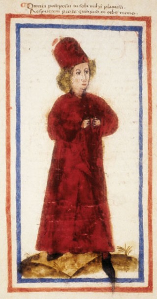 Chronicle of the World - 1493. Hartmann Schedel Fictitious portrait of Hartmann Schedel from Schedel's own estate, pasted into a medical treatise.