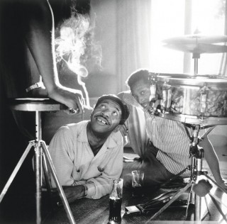 Philly Joe Jones (left) and Larance Marable, Falcon Lair, Beverly Hills. (c) William Claxton