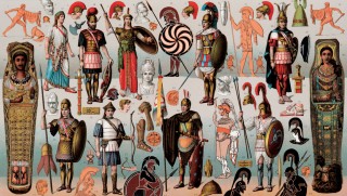 Greek: <em>Military wear. Offensive and defensive weapons. Civilian clothing</em>