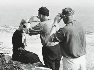 Ingmar Bergman and Sven Nykvist framing a close-up of Bibi Andersson as Alma in <em>Persona</em>, 1966. Photo: Bo A. Vibenius, (c) Svensk Filmindustri
