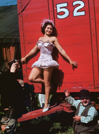 Equestrienne Corky Cristiani, Ringling Bros. and Barnum &amp; Bailey, 1945. Illinois State University, Milner Library, Special Collections.