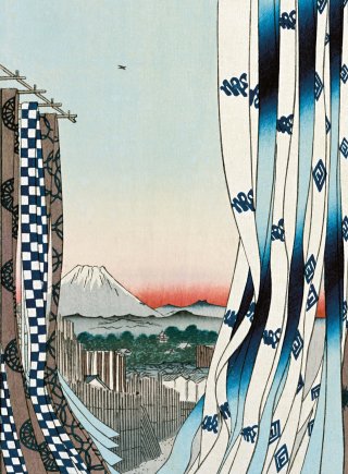 Hiroshige. One Hundred Famous Views of Edo The Dyers' Quarter in Kanda (detail), 11-1857