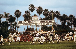 Guts and Glory: The Golden Age of American Football, 1958-1978 Too Little, Too Late: Super Bowl III, Jets 16, Colts 7, Orange Bowl, January 12, 1969. Photo: Neil Leifer