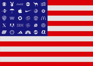 Corporate flag for Adbusters. Shi Zhe Yung, 2000