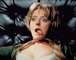 Still from 'Frenzy' (1972). Brenda Blaney (Barbara Leigh-Hunt) is strangled with a necktie by charming Bob Rusk.
