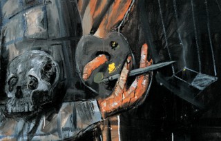<span class="td">Albert Oehlen, <em>Selbstportr&auml;t mit Palette</em>, 1984 (detail)</span>