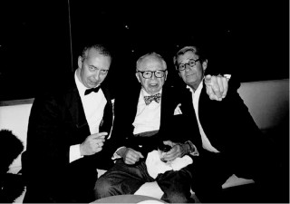 Benedikt Taschen, Billy Wilder, Helmut Newton at the Chemosphere House, 1999