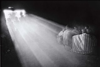 Boys fleeing from southern Sudan to avoid being forced to fight in the civil war, heading for the refugee camps of northern Kenya. Southern Sudan, 1993