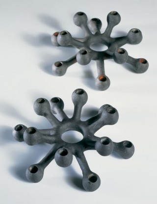 Jens Quistgaard, cast-iron candleholders for Dansk International Designs, c. 1955