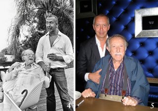 <em>4. Julius Shulman besucht seinen Freund, Verleger und Nachbarn, Benedikt Taschen, Los Angeles, 2005. Foto (c) Eric Kroll<br /> 5. Julius Shulman und Benedikt Taschen beim Launch von </em>Modernsim Rediscovered, 3 Volumes<em>, Beverly Hills, 2007. Foto TASCHEN</em>