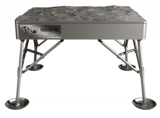 <em>Each book is contained in a LEM-inspired case whose surface is an actual 3D topography of the Moon made from a single piece of aluminum (Size: 523 x 596 x 347 mm, Weight: 22 kilograms), and is accompanied by a separately packaged piece of lunar rock:</em>