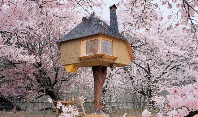 Book: Tree Houses. Fairy Tale Castles in the Air by TASHEN. Photo Credit: Teahouse Tetsu, Kiyoharu Shirakaba Museum, Yamanashi, Japan © Akihisa Masuda